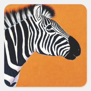 Zebra Square Sticker