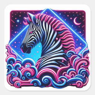 Zebra Square Sticker