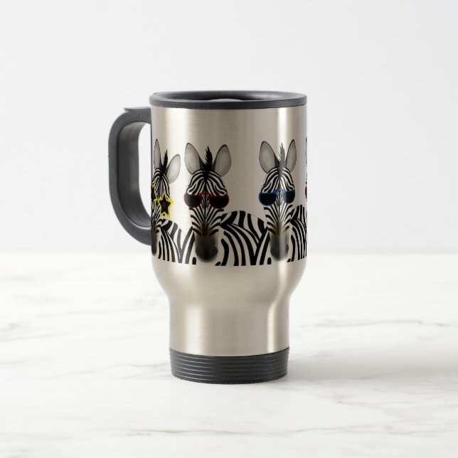 Zebra Stainless Steel 15 oz Travel/Commuter Mug (Front Left)