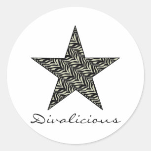 Zebra Star Stickers