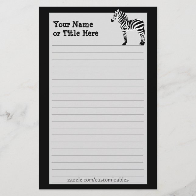 Zebra Stationary Stationery (Front)