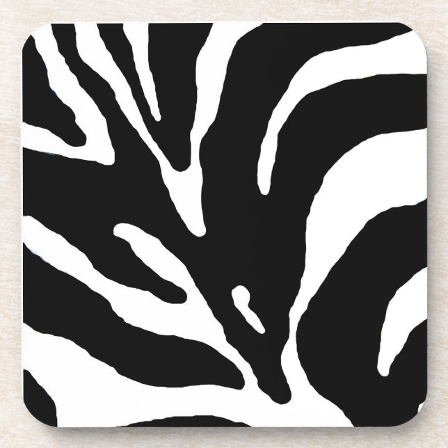 Zebra Stripe Animal Print Coaster (Front)