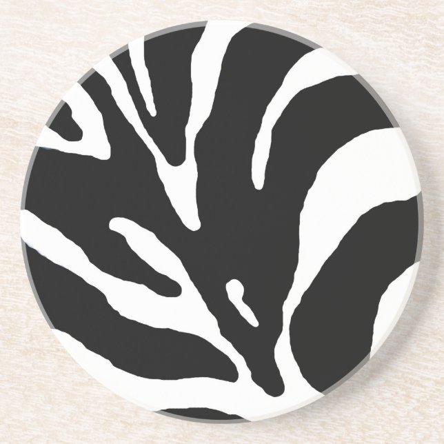 Zebra Stripe Animal Print Coaster (Front)
