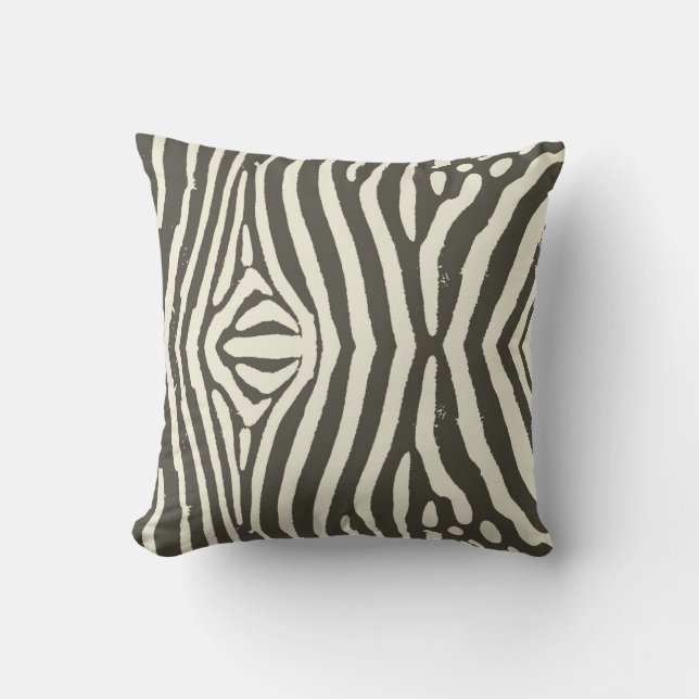 Zebra Stripe Animal Print Pattern Cushion (Front)