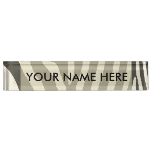 Zebra Stripe Animal Print Pattern Nameplate