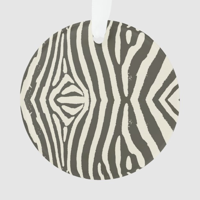 Zebra Stripe Animal Print Pattern Ornament (Front)