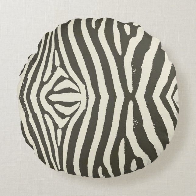 Zebra Stripe Animal Print Pattern Round Cushion (Front)