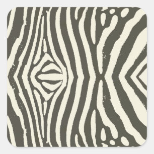 Zebra Stripe Animal Print Pattern Square Sticker