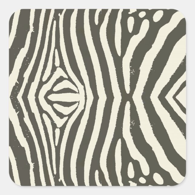 Zebra Stripe Animal Print Pattern Square Sticker (Front)