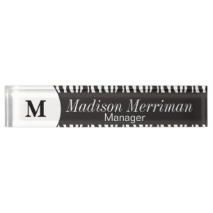 Zebra Stripe Animal Print Personalise Nameplate