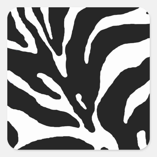 Zebra Stripe Animal Print Square Sticker (Front)