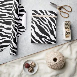 Zebra Stripe Animal Print Wrapping Paper