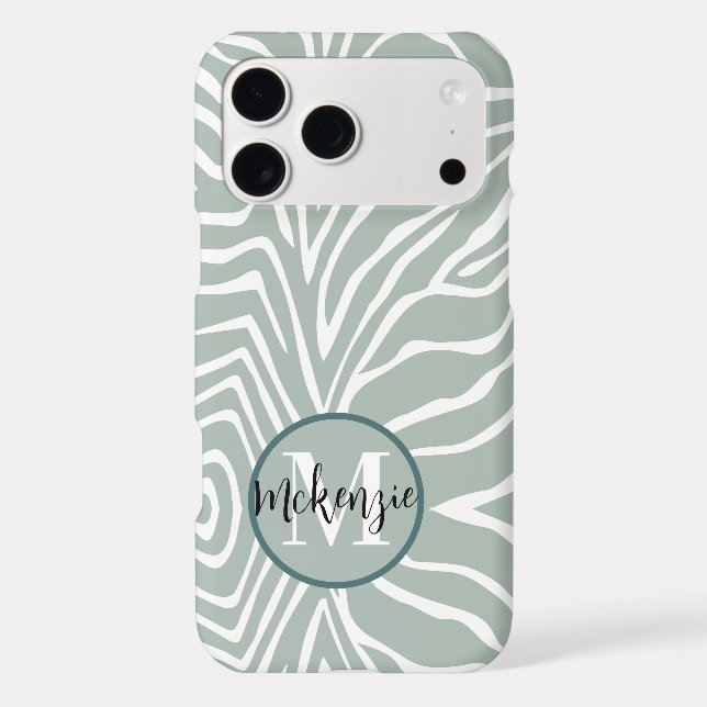 Zebra Stripe Any Colour Personalise Monogram iPhon (Back)