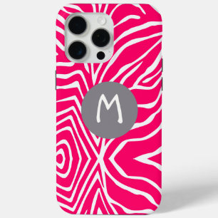 Zebra Stripe Any Colour Personalise Monogram iPhon iPhone 15 Pro Max Case