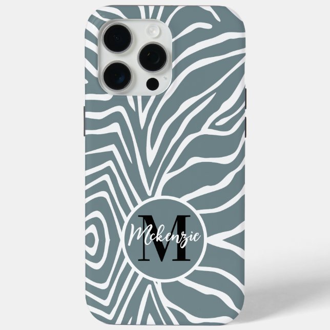 Zebra Stripe Any Colour Personalise Monogram iPhon Case-Mate iPhone Case (Back)