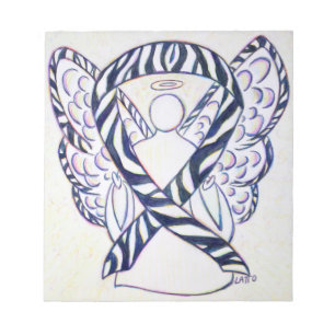 Zebra Stripe Awareness Ribbon Angel Art Notepad