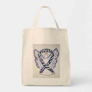 Zebra Stripe Awareness Ribbon Angel Art Tote Bags