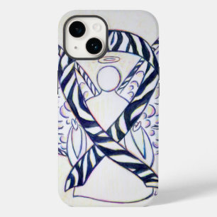 Zebra Stripe Awareness Ribbon Angel iPhone Case