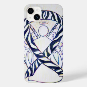 Zebra Stripe Awareness Ribbon Angel iPhone Case