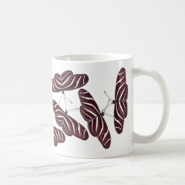 Zebra Stripe Butterflies Coffee Mug (Right)