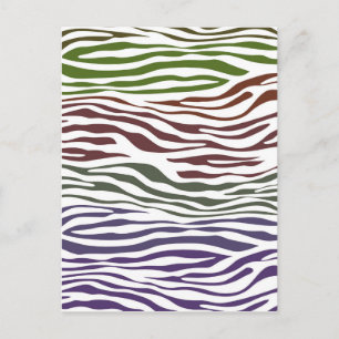 Zebra Stripe Colourful Abstract Postcard