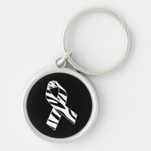 Zebra Stripe EDS Awareness Ribbon Key Chain
