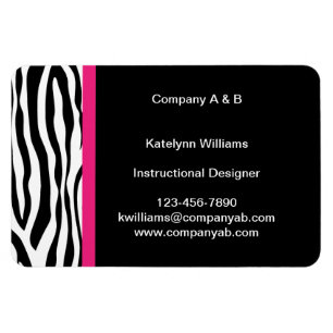 Zebra Stripe Flexible Magnetic Business Cards Magnet
