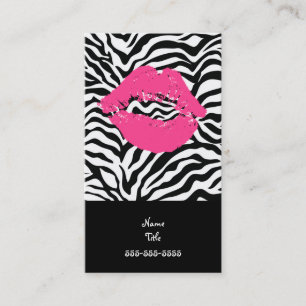 Zebra Stripe Makeup Artist Business Card