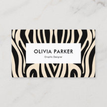 Zebra Stripe Modern Minimalist Business Card
