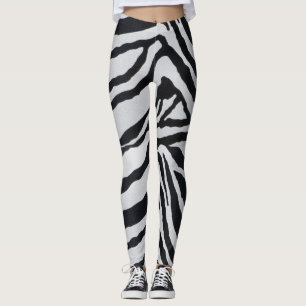 Zebra stripe pattern leggings