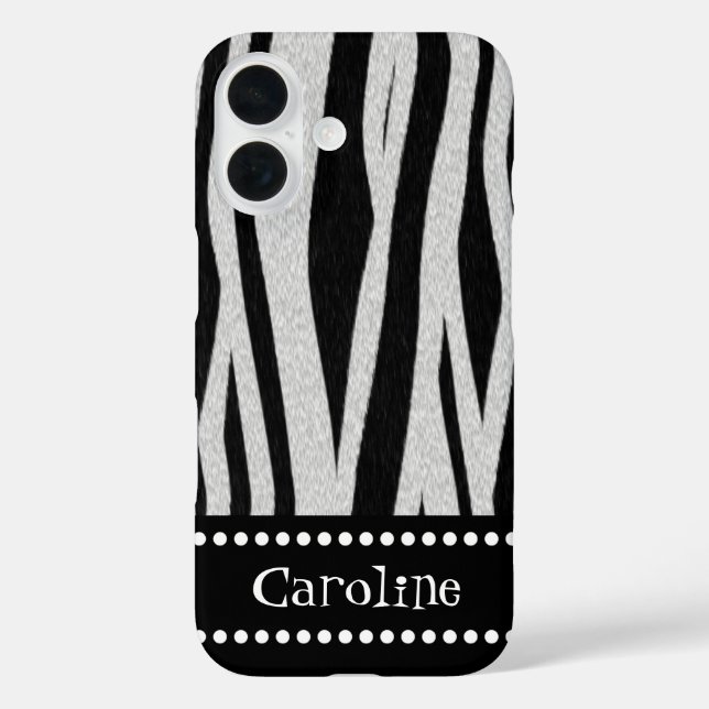 Zebra Stripe Print "Add Your Name" Case-Mate iPhone Case (Back)