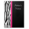 Zebra Stripe with Pink Personalised Notebook