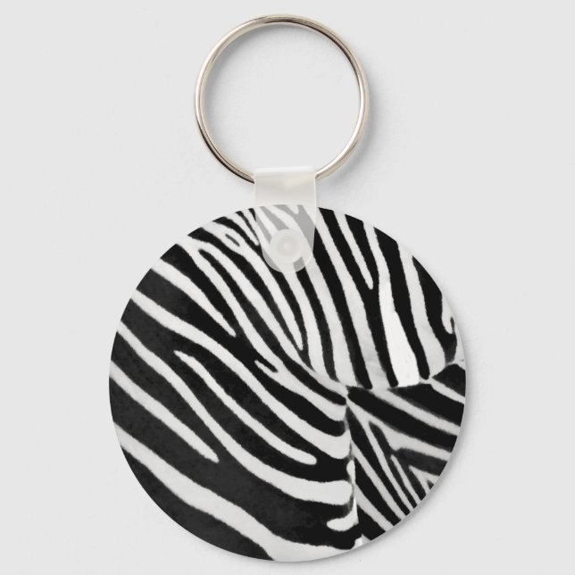 Zebra Stripes#3_ Key Ring (Front)