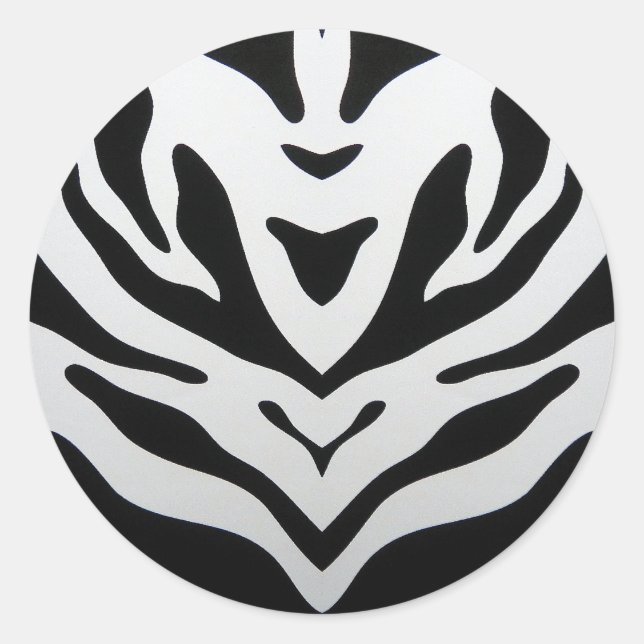 ZEBRA STRIPES ABSTRACT CLASSIC ROUND STICKER (Front)
