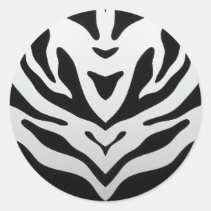 ZEBRA STRIPES ABSTRACT CLASSIC ROUND STICKER