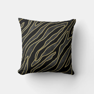 Zebra Stripes: Abstract Monochrome Seamless. Cushion
