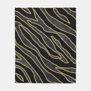 Zebra Stripes: Abstract Monochrome Seamless. Fleece Blanket