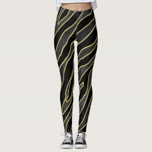 Zebra Stripes: Abstract Monochrome Seamless. Leggings