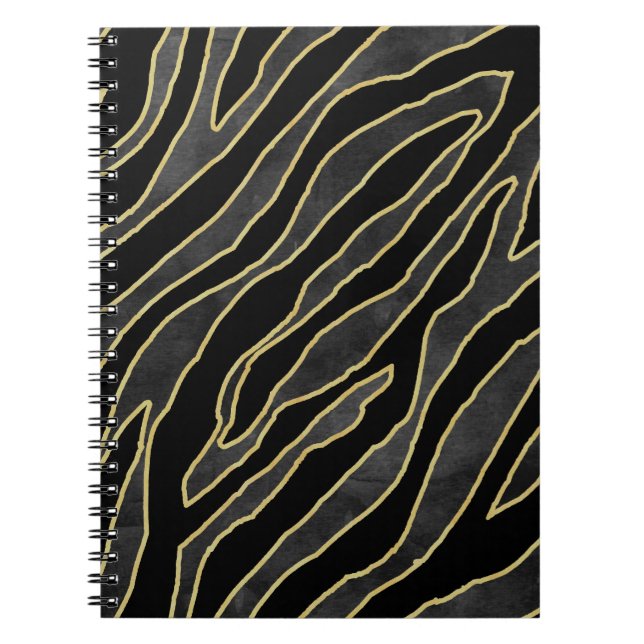 Zebra Stripes: Abstract Monochrome Seamless. Notebook (Front)