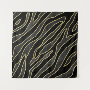 Zebra Stripes: Abstract Monochrome Seamless. Tapestry