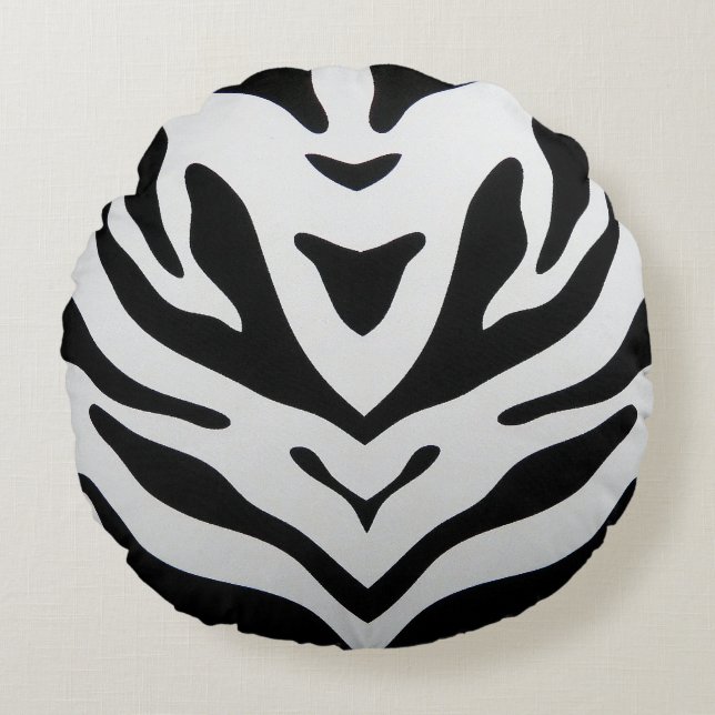 ZEBRA STRIPES ABSTRACT ROUND CUSHION (Front)