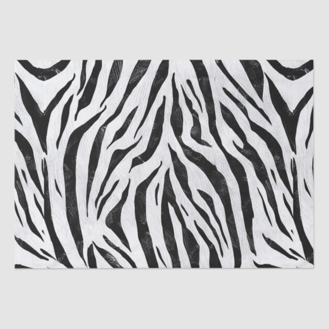 Zebra Stripes Animal Print Decoupage Tissue Paper (Front)