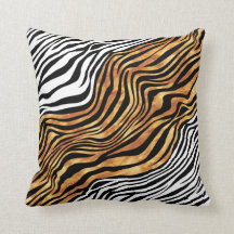 Zebra stripes animal print white black orange