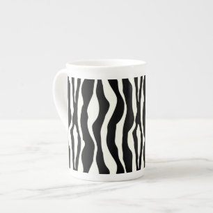 Zebra stripes - Black and White Bone China Mug
