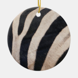 Zebra Stripes Black and White Ceramic Tree Decoration