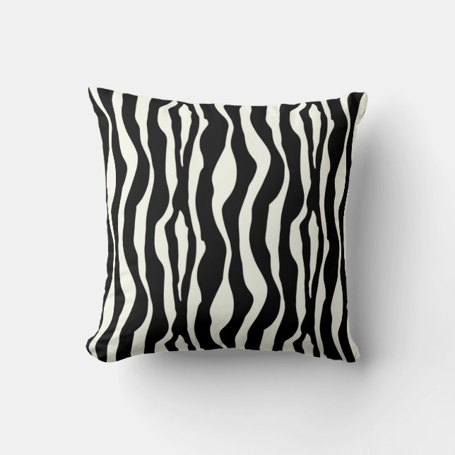 Zebra stripes - Black and White Cushion (Front)