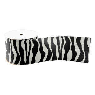 Zebra stripes - Black and White Grosgrain Ribbon