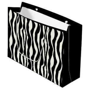 Zebra stripes - Black and White Large Gift Bag