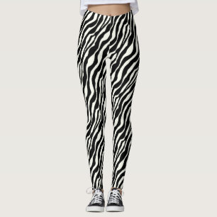 Zebra stripes - Black and White Leggings