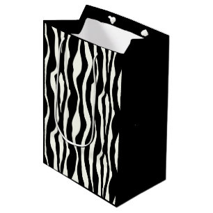 Zebra stripes - Black and White Medium Gift Bag